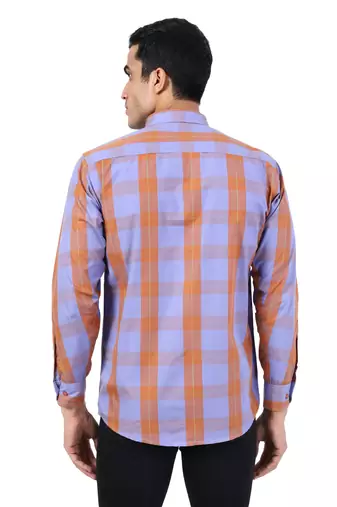 Purple checkered casual shirt