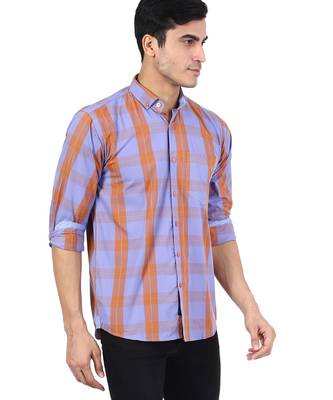 Purple checkered casual shirt 3