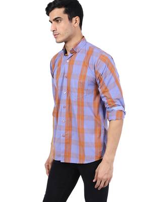 Purple checkered casual shirt 5