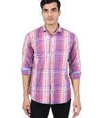Purple checkered casual shirt