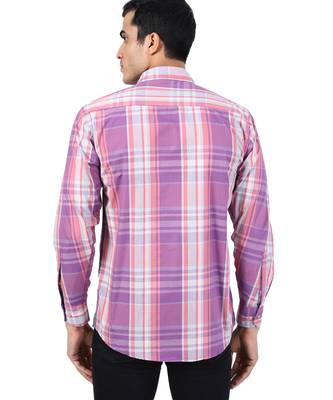 Purple checkered casual shirt 2