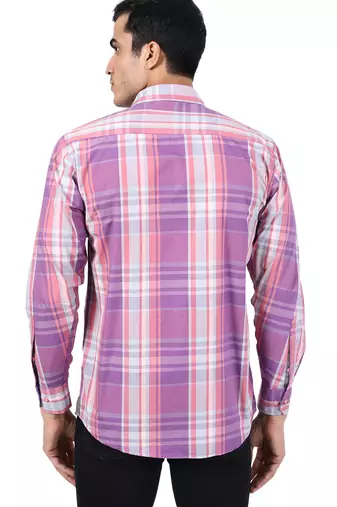Purple checkered casual shirt