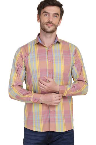 Pink checkered casual shirt