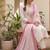 Off-white cotton straight kurta pant set with rani pink dupatta