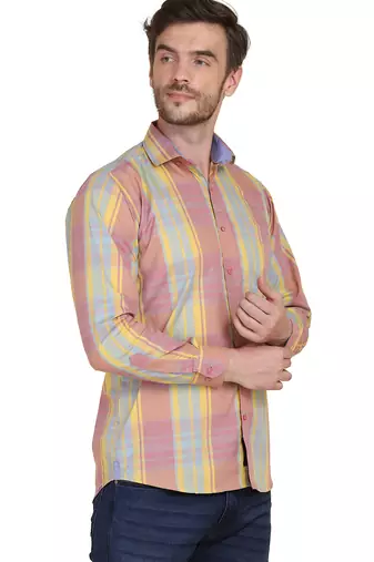 Pink checkered casual shirt