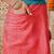 Coral printed cotton blend ethnic saree with blouse piece