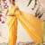 Mustard printed polycotton casual wear saree with blouse piece