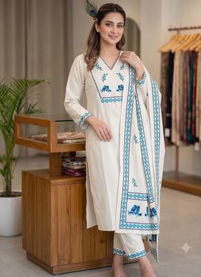 Neelambari embroidered cotton kurta set 3