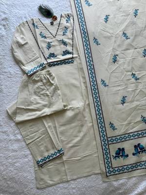 Neelambari embroidered cotton kurta set 4