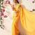 Mustard printed polycotton casual wear saree with blouse piece