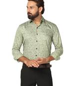 Men green printed shirt