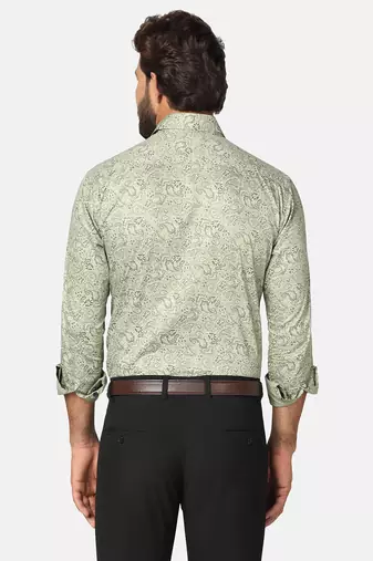 Men green printed shirt