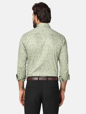 Men green printed shirt 5