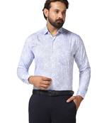 Men blue printed shirt