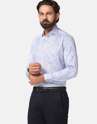 Men blue printed shirt 3