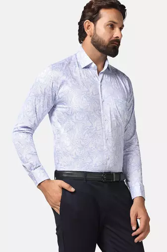 Men blue printed shirt