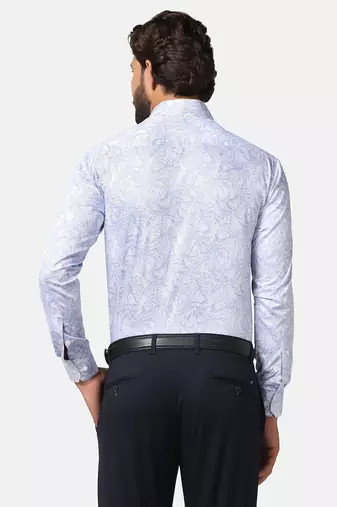 Men blue printed shirt