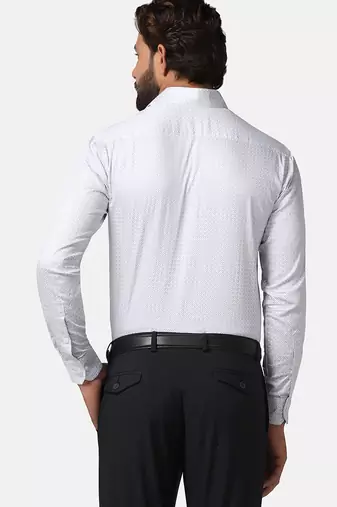 Men grey printed shirt