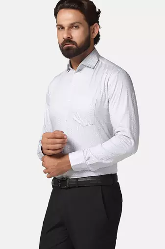 Men grey printed shirt