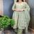 Women's pista green cotton printed anarkali suit set