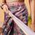 Green printed cotton blend ethnic saree with blouse piece