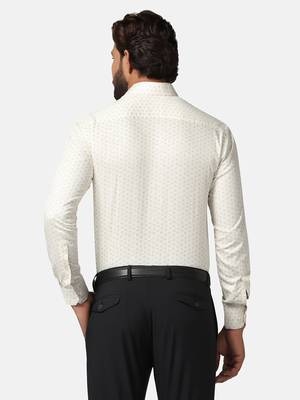 Men cream printed shirt 5