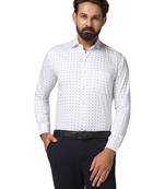Men white printed shirt