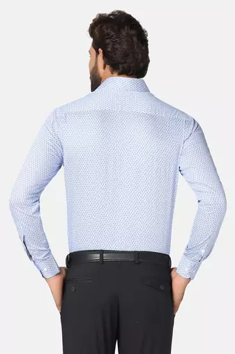 Men blue printed shirt