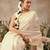 Off white plain silk blend ethnic saree with blouse piece