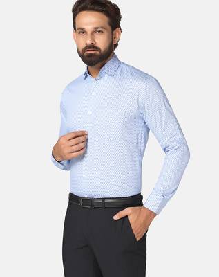Men blue printed shirt 3