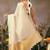 Off white plain silk blend ethnic saree with blouse piece