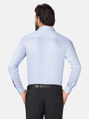 Men blue printed shirt 5