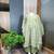 Women's pista green cotton printed anarkali suit set