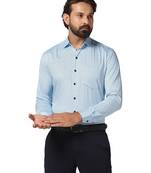 Men blue printed shirt