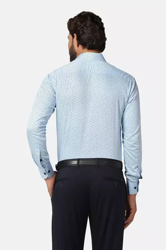 Men blue printed shirt