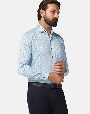 Men blue printed shirt 4