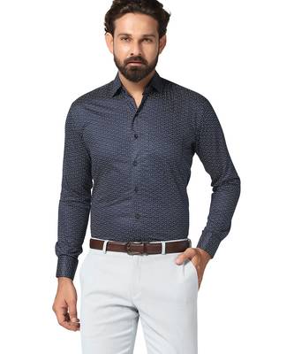 Men blue printed shirt 1