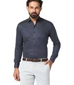 Men blue printed shirt