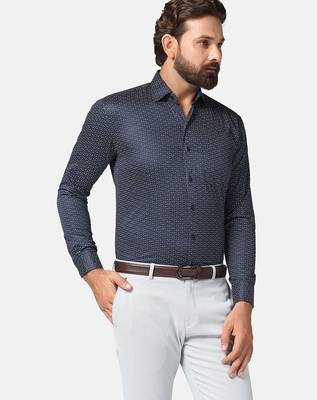 Men blue printed shirt 4