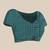 Sea green printed cotton blend ethnic saree with blouse piece