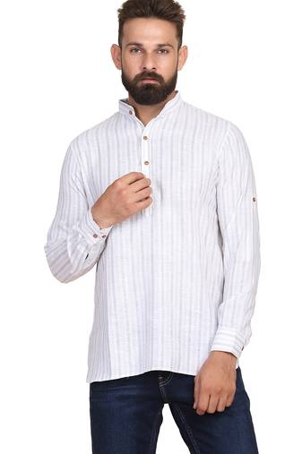 Grey striped casual shirt