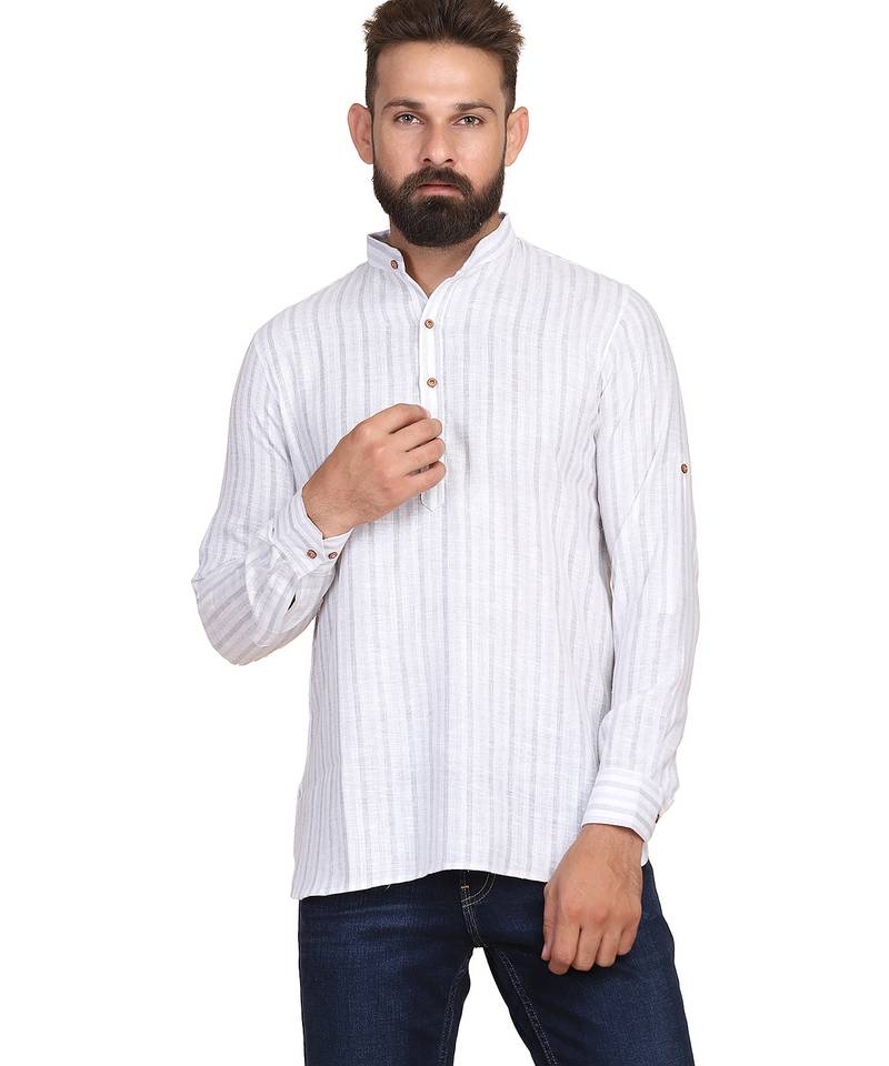 Grey striped casual shirt