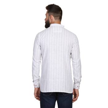 Grey striped casual shirt 2