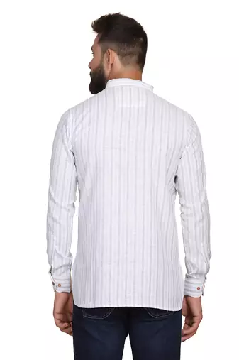Grey striped casual shirt