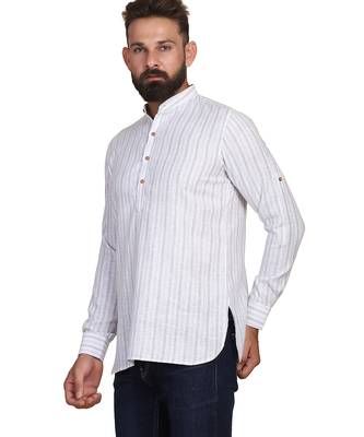 Grey striped casual shirt 3