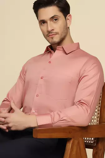 Pink solid shirt
