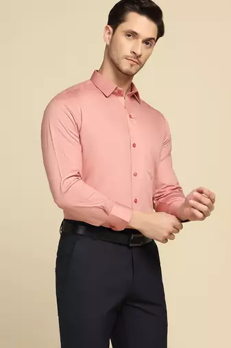 Pink solid shirt