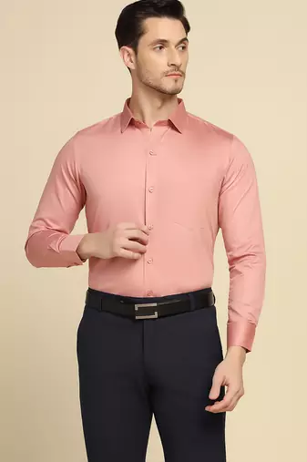Pink solid shirt