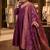 Wine purple silk festive wear anarkali suit set with banarasi border dupatta
