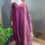 Wine purple silk festive wear anarkali suit set with banarasi border dupatta